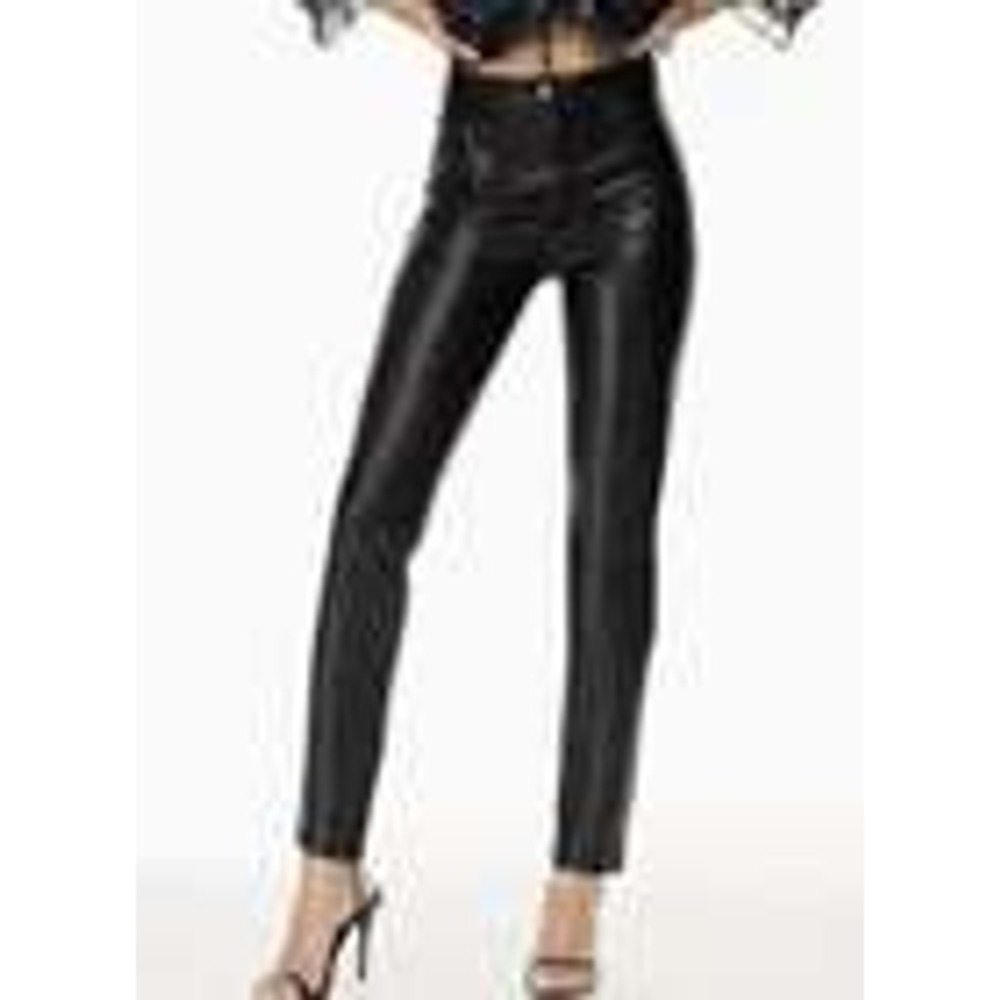 Wilfred Aritzia Melina Black Vegan Leather High Waisted Straight Leg Size 0